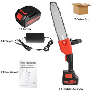 GreenZech (Red & 1 Battery) 10 Inch Cordless Electric Chain Saw One-Hand Saw Woodworking W GreenZech (Red & 1 Battery) 10 Inch Cordless Electric Chain Saw One-Hand Saw Woodworking W