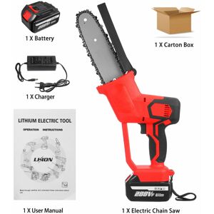 GreenZech (Red & 1 Battery) 8 Inch Cordless Electric Chain Saw Brushless Motor Power Tools GreenZech (Red & 1 Battery) 8 Inch Cordless Electric Chain Saw Brushless Motor Power Tools