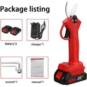 GreenZech (Red, with 2 Batteries) 21V 30mm Cordless Electric Scissors 3 Gears Pruning Shea GreenZech (Red, with 2 Batteries) 21V 30mm Cordless Electric Scissors 3 Gears Pruning Shea