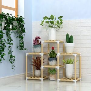 GreenZech (4) 3+3+2Tiers Wooden Plant Stand Indoor Outdoor Patio Garden Flower Pot Stand S GreenZech (4) 3+3+2Tiers Wooden Plant Stand Indoor Outdoor Patio Garden Flower Pot Stand S