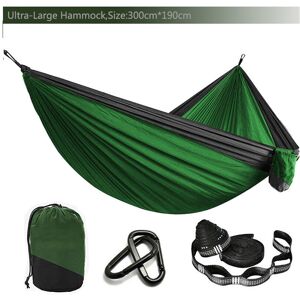 GreenZech (Dark Green and Black) Solid Color Parachute Hammock with Hammock straps and Bla GreenZech (Dark Green and Black) Solid Color Parachute Hammock with Hammock straps and Bla