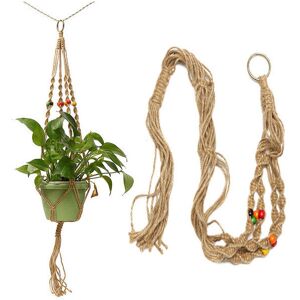 GreenZech 42 Inch Colour Bead Flower Pot Plant Hanger Macrame Jute Rope Garden Decorative GreenZech 42 Inch Colour Bead Flower Pot Plant Hanger Macrame Jute Rope Garden Decorative