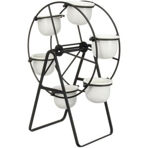 GreenZech (Black) Ceramic Succulent Plant Pot Bonsai Holder Rack Home Tabletop Decor W/ Ir GreenZech (Black) Ceramic Succulent Plant Pot Bonsai Holder Rack Home Tabletop Decor W/ Ir