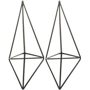 GreenZech (Black) 2 PCS Wall-Mounted Wrought Iron Geometric Air Flower Plant Stand Golden GreenZech (Black) 2 PCS Wall-Mounted Wrought Iron Geometric Air Flower Plant Stand Golden