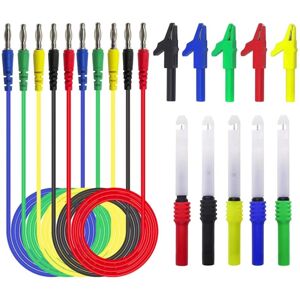 GreenZech 4mm Banana Plug Test Leads Kit with Saffty Piercing Needle Test Probes + Alligat GreenZech 4mm Banana Plug Test Leads Kit with Saffty Piercing Needle Test Probes + Alligat