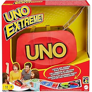 Mattel UNO Extreme Card Game Featuring Random-Action Launcher with Lights & Sounds & 11 Mattel UNO Extreme Card Game Featuring Random-Action Launcher with Lights & Sounds & 11