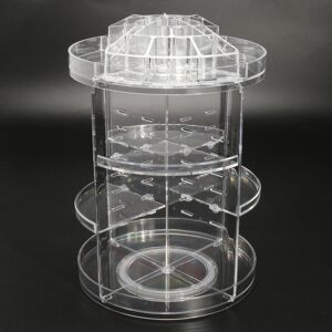 GreenZech 3 Tier Acrylic Cosmetic Makeup Jewelry 360 Rotating Storage Organizer Case GreenZech 3 Tier Acrylic Cosmetic Makeup Jewelry 360 Rotating Storage Organizer Case
