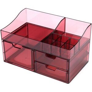 GreenZech (Red 3 Draws) Acrylic Cosmetic Organizer Transparent Storage Box All In One GreenZech (Red 3 Draws) Acrylic Cosmetic Organizer Transparent Storage Box All In One