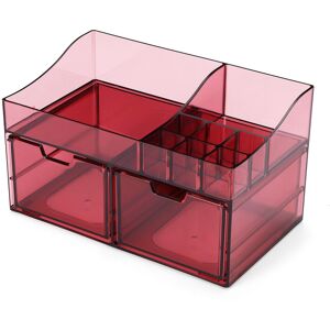 GreenZech (Red 2 Draws) Acrylic Cosmetic Organizer Transparent Storage Box All In One GreenZech (Red 2 Draws) Acrylic Cosmetic Organizer Transparent Storage Box All In One