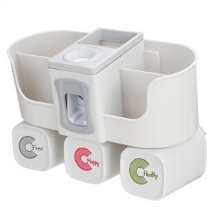 GreenZech (3 Cups) Wall Mount Toothbrush Holder Auto Toothpaste Dispenser 2/3/4 Cup Holder GreenZech (3 Cups) Wall Mount Toothbrush Holder Auto Toothpaste Dispenser 2/3/4 Cup Holder