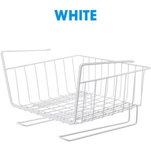 GreenZech (White) Metal Cabinet Hanging Baskets Under Shelf Storage Rack Mount Holder Orga GreenZech (White) Metal Cabinet Hanging Baskets Under Shelf Storage Rack Mount Holder Orga