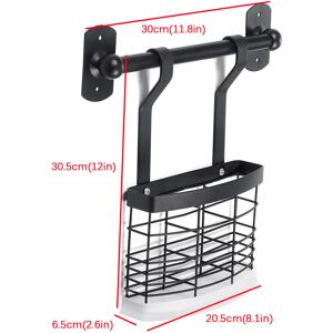 GreenZech (#1:Pot Cover Rack +35cm Rod) Wall-mounted Rack Black Stainless Steel Kitchen Sh GreenZech (#1:Pot Cover Rack +35cm Rod) Wall-mounted Rack Black Stainless Steel Kitchen Sh
