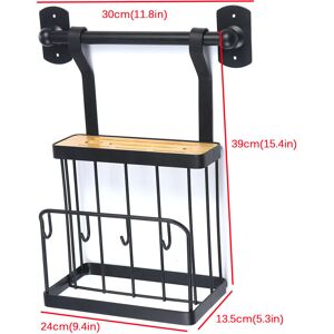 GreenZech (#5:Dish Rack +50cm Rod) Wall-mounted Rack Black Stainless Steel Kitchen Shelf P GreenZech (#5:Dish Rack +50cm Rod) Wall-mounted Rack Black Stainless Steel Kitchen Shelf P