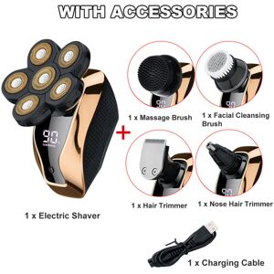 GreenZech (With Accessories) 6D Electric Shaver LED USB Rechargeable Waterproof Bald Head GreenZech (With Accessories) 6D Electric Shaver LED USB Rechargeable Waterproof Bald Head