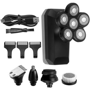 GreenZech (6 in 1 Electroplate silver) 6 IN 1 6D Rotary Electric Shaver LED Display Men IP GreenZech (6 in 1 Electroplate silver) 6 IN 1 6D Rotary Electric Shaver LED Display Men IP