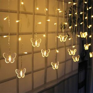 GreenZech (Yellow) 96 LED Butterfly String Curtain Lights Colorful Wedding Waterproof Lamp GreenZech (Yellow) 96 LED Butterfly String Curtain Lights Colorful Wedding Waterproof Lamp
