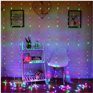 GreenZech (Multicolor) 3M*3M Outdoor USB 8 Modes 300LED Curtain String Light Fairy Christm GreenZech (Multicolor) 3M*3M Outdoor USB 8 Modes 300LED Curtain String Light Fairy Christm