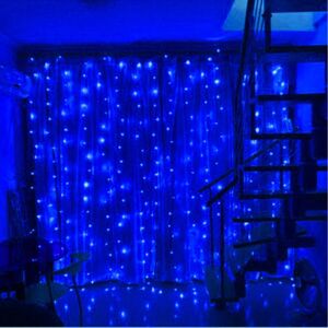 GreenZech (Blue) 3Mx3M EU Plug AC220V 5W Wedding Drape Stage LED Curtain String Light Home GreenZech (Blue) 3Mx3M EU Plug AC220V 5W Wedding Drape Stage LED Curtain String Light Home