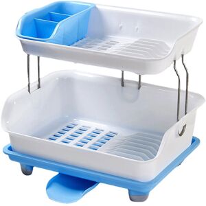 GreenZech (Blue) Double Layer Dish Drying Storage Drain Rack Kitchen Shelf Tableware Holde GreenZech (Blue) Double Layer Dish Drying Storage Drain Rack Kitchen Shelf Tableware Holde