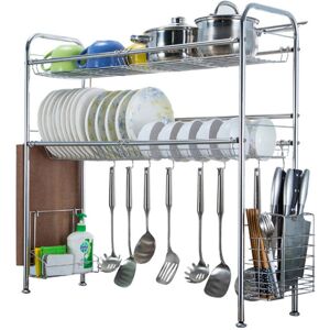 GreenZech (64cm length) Stainless Steel Rack Shelf Double Layers Storage for Kitchen Dishe GreenZech (64cm length) Stainless Steel Rack Shelf Double Layers Storage for Kitchen Dishe