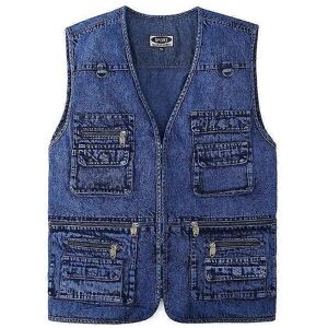 Unbranded (5XL, blue) XL-7XL Plus Size Mens Denim Jacket Casual Coat Many Pocket Sleeveles Unbranded (5XL, blue) XL-7XL Plus Size Mens Denim Jacket Casual Coat Many Pocket Sleeveles