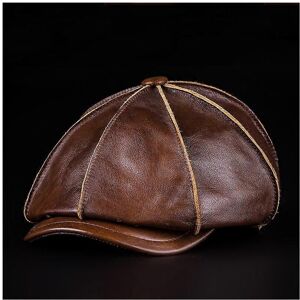 Unbranded (L, brown) Men's 100%Genuine Cowhide Leather Warm Octagonal Cap Casual Vintage N Unbranded (L, brown) Men's 100%Genuine Cowhide Leather Warm Octagonal Cap Casual Vintage N