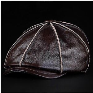 Unbranded (XL, coffee) Men's 100%Genuine Cowhide Leather Warm Octagonal Cap Casual Vintage Unbranded (XL, coffee) Men's 100%Genuine Cowhide Leather Warm Octagonal Cap Casual Vintage