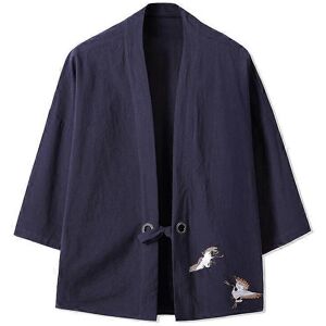Unbranded (S, navy blue) Embroidery Haori Kimono Harajuku Japanese Style Plus Size Men Sam Unbranded (S, navy blue) Embroidery Haori Kimono Harajuku Japanese Style Plus Size Men Sam