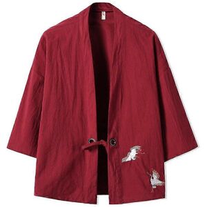 Unbranded (S, red) Embroidery Haori Kimono Harajuku Japanese Style Plus Size Men Samurai C Unbranded (S, red) Embroidery Haori Kimono Harajuku Japanese Style Plus Size Men Samurai C