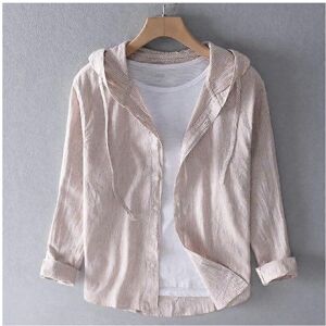 Unbranded (XL, beige) Men's Spring and Autumn Casual Shirt Large Size Hooded Shirt Sun Pro Unbranded (XL, beige) Men's Spring and Autumn Casual Shirt Large Size Hooded Shirt Sun Pro