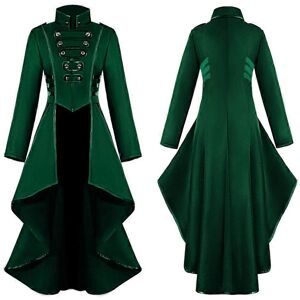 Unbranded (M, Green) Retro Women Gothic Steampunk Button Corset Costume Coat Medieval Jack Unbranded (M, Green) Retro Women Gothic Steampunk Button Corset Costume Coat Medieval Jack