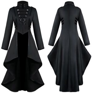 Unbranded (M, Black) Retro Women Gothic Steampunk Button Corset Costume Coat Medieval Jack Unbranded (M, Black) Retro Women Gothic Steampunk Button Corset Costume Coat Medieval Jack
