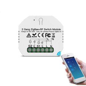 GreenZech Smart Light Switch 2 Gang +RF Switch APP Remote Control Work with Alexa Google H GreenZech Smart Light Switch 2 Gang +RF Switch APP Remote Control Work with Alexa Google H