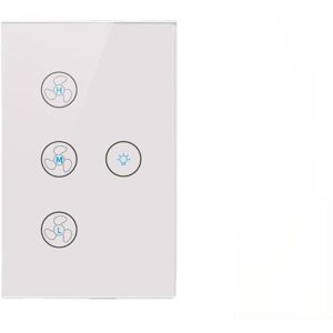 GreenZech (White) WiFi Touch Ceiling Fan Light Switch US 220V Remote Timer Control Speed W GreenZech (White) WiFi Touch Ceiling Fan Light Switch US 220V Remote Timer Control Speed W