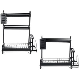 GreenZech (2 Layers) Dish Drying Rack 304 Stainless Steel 2/3 Tier Dish Rack with Drain Bo GreenZech (2 Layers) Dish Drying Rack 304 Stainless Steel 2/3 Tier Dish Rack with Drain Bo