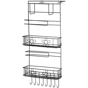 GreenZech (Black) 1Pcs Kitchen Refrigerator Side Grid Storage Rack Side Shelf Rack Organiz GreenZech (Black) 1Pcs Kitchen Refrigerator Side Grid Storage Rack Side Shelf Rack Organiz