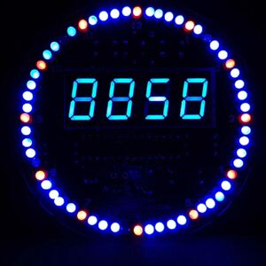 GreenZech (Red parts) DIY RGB Round LED Electronic Clock Kit Music Alarm Clock with Housin GreenZech (Red parts) DIY RGB Round LED Electronic Clock Kit Music Alarm Clock with Housin