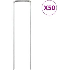 vidaXL Ground Anchor 50 pcs. U-shape 15x3.5 cm Galvanized Steel - Ground Anchor vidaXL Ground Anchor 50 pcs. U-shape 15x3.5 cm Galvanized Steel - Ground Anchor