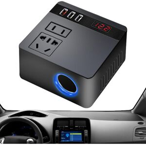 Unbranded (Square black 12V/24V output 110V/220V) Car Plug In Adapter Outlet - Household S Unbranded (Square black 12V/24V output 110V/220V) Car Plug In Adapter Outlet - Household S