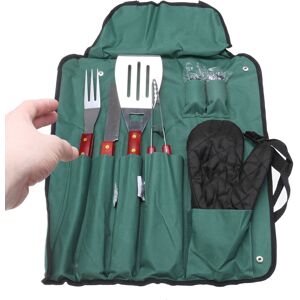 GreenZech 8Pcs BBQ Tools Set Stainless Steel Tableware Barbecue Grilling Accessories Kit w GreenZech 8Pcs BBQ Tools Set Stainless Steel Tableware Barbecue Grilling Accessories Kit w