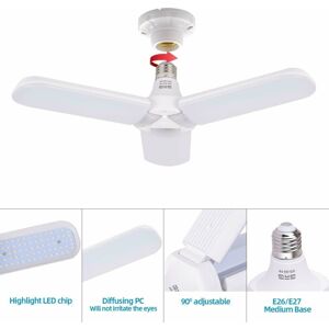 GreenZech (45W) 45W/60W Universal Deformable LED Garage Light E27 Foldable Ceiling Worksho GreenZech (45W) 45W/60W Universal Deformable LED Garage Light E27 Foldable Ceiling Worksho