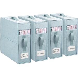 WELTRXE Bed Sheet Organizer, 4 Pack Foldable Bedding Organiser with Handle and W WELTRXE Bed Sheet Organizer, 4 Pack Foldable Bedding Organiser with Handle and W