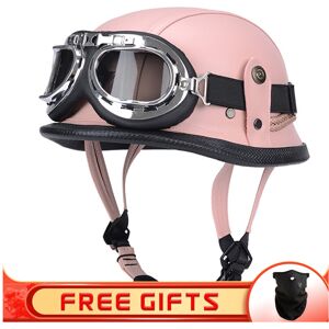 Maxpower (L, 18) JYT German PU Leather Motorcycle Helmet Four Seasons Retro Half Face Hel Maxpower (L, 18) JYT German PU Leather Motorcycle Helmet Four Seasons Retro Half Face Hel