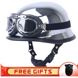 Maxpower (M, 19) JYT German PU Leather Motorcycle Helmet Four Seasons Retro Half Face Hel Maxpower (M, 19) JYT German PU Leather Motorcycle Helmet Four Seasons Retro Half Face Hel