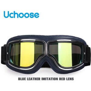 Maxpower (B2-Red Lens) Windproof Motorcycle Helmet Glasses Leather Safety Protective Anti Maxpower (B2-Red Lens) Windproof Motorcycle Helmet Glasses Leather Safety Protective Anti