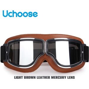 Maxpower (LB-Silver Lens) Windproof Motorcycle Helmet Glasses Leather Safety Protective A Maxpower (LB-Silver Lens) Windproof Motorcycle Helmet Glasses Leather Safety Protective A