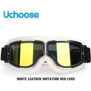 Maxpower (W-Red Lens) Windproof Motorcycle Helmet Glasses Leather Safety Protective Anti- Maxpower (W-Red Lens) Windproof Motorcycle Helmet Glasses Leather Safety Protective Anti-