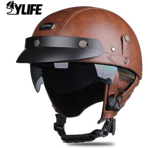 Maxpower (L, 537-Brown) DOT Certification Motorcycle Helmet ABS Material Half Helmet HD L Maxpower (L, 537-Brown) DOT Certification Motorcycle Helmet ABS Material Half Helmet HD L