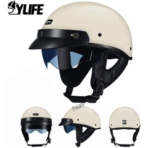 Maxpower (L, CK-535-Milky-White) DOT Certification Motorcycle Helmet ABS Material Half He Maxpower (L, CK-535-Milky-White) DOT Certification Motorcycle Helmet ABS Material Half He