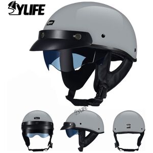 Maxpower (M, CK-535-Cement-Ash) DOT Certification Motorcycle Helmet ABS Material Half Hel Maxpower (M, CK-535-Cement-Ash) DOT Certification Motorcycle Helmet ABS Material Half Hel